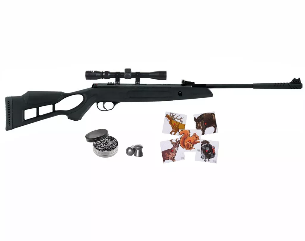 Hatsan Edge Spring Combo Air Rifle and Paper Targets and Pellets Bundle