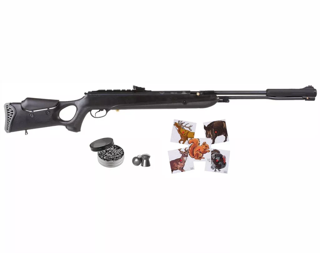 Hatsan Torpedo 150SN Sniper Vortex Piston Under Lever .177 Caliber AirRifle with Wearable4U .177 cal 500ct Lead Pellets and 100x Paper Targets Bundle