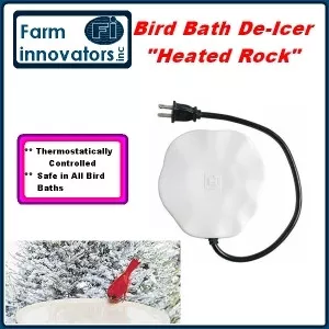 ‘The Heated Rock”Universial Bird Bath De-Icer / Heating Stone