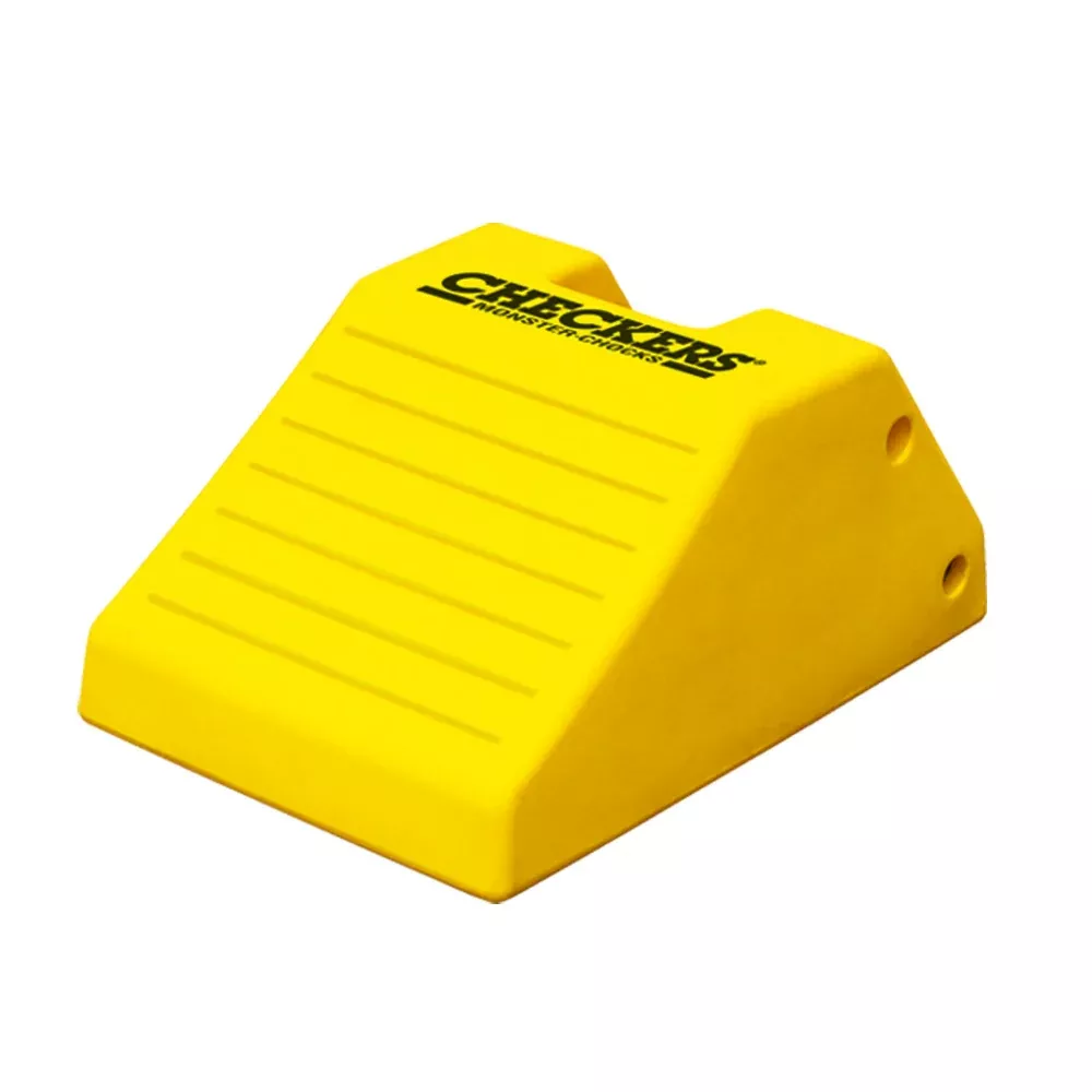 Heavy Duty Wheel Chocks – 142″ Max Tire Diameter – 427 Tons Capacity – Safety Yellow Polyurethane