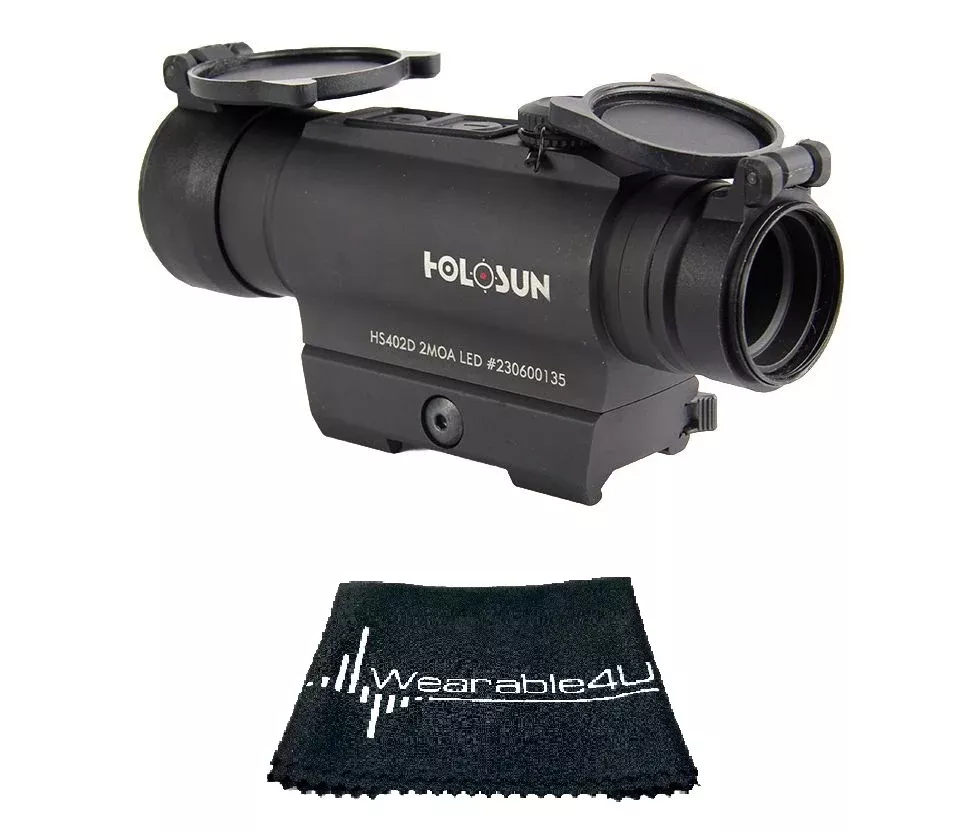 Holosun Dot/Solar Panel/Shake Awake with included Wearable4U Lens Cleaning Towel Bundle