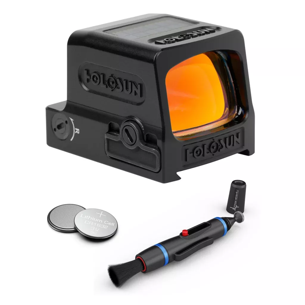 Holosun HE509T-RD Red Dot Sight, 2 MOA Dot, Black with Wearable4U Lens Cleaning Pen and Extra CR1632 Battery Bundle