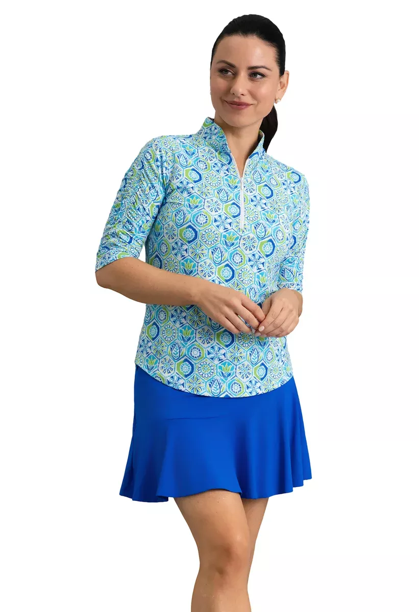 IBKUL- Elbow Sleeve Alexis Lime Multi Top (Style#: 41246)