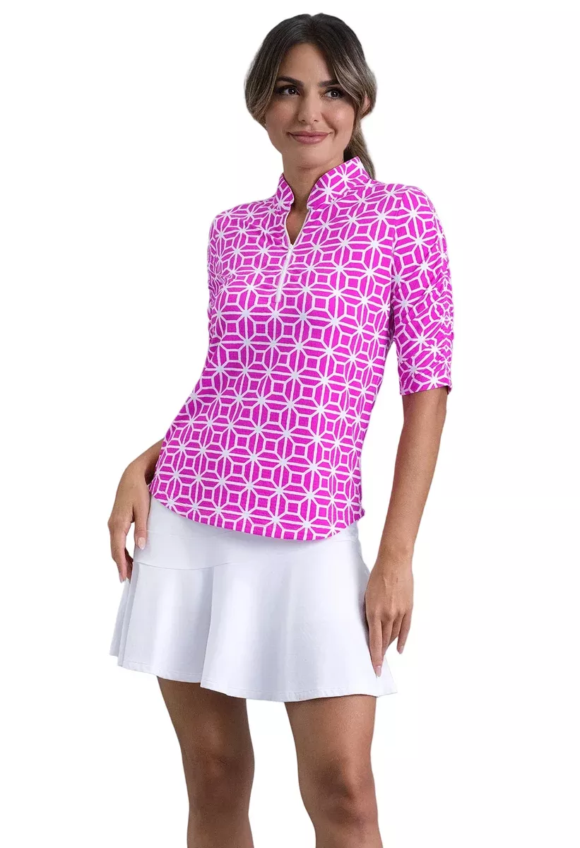 IBKUL- Elbow Sleeve Carolyn Hot Pink Top (Style#: 41387)