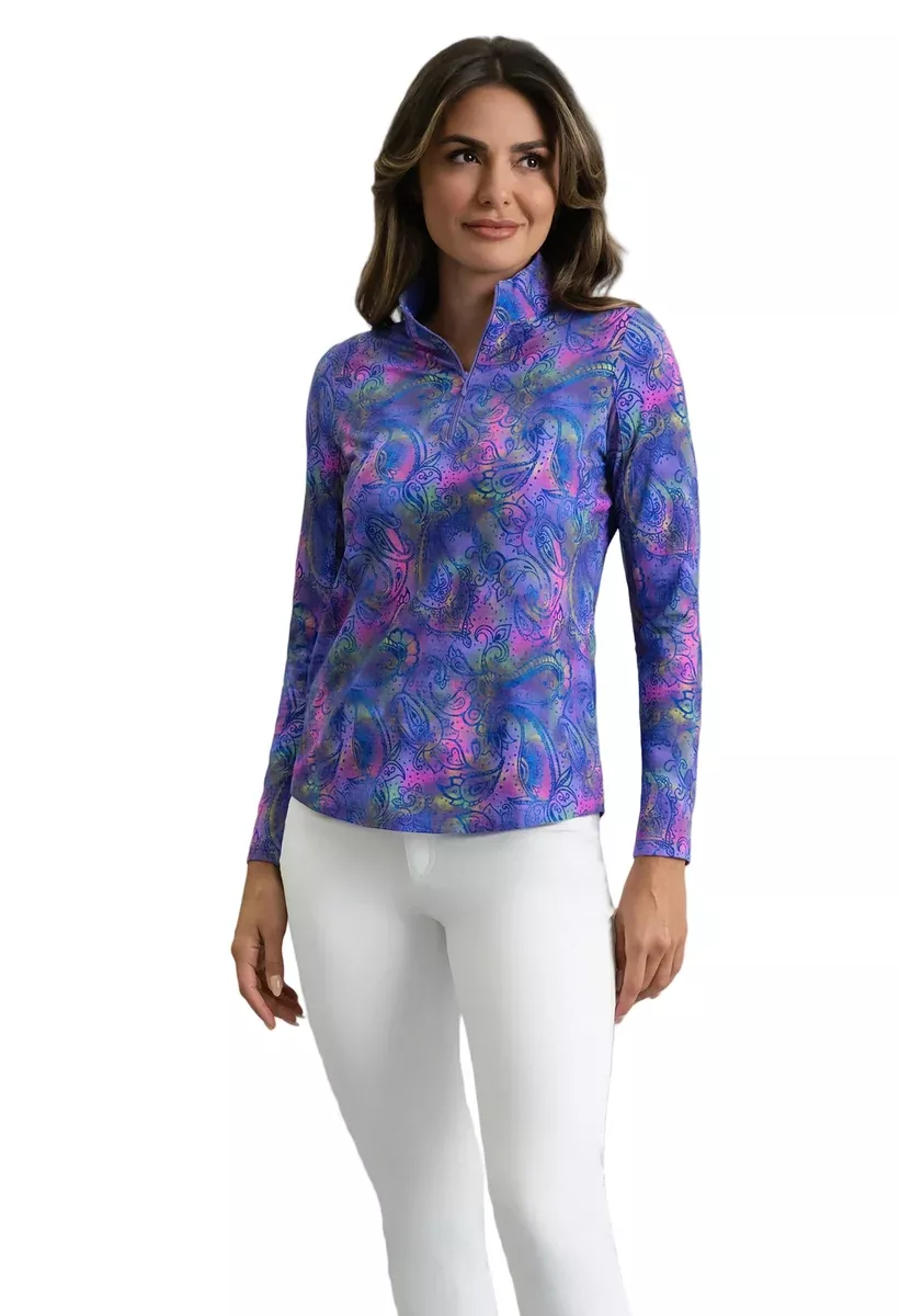 IBKUL- Long Sleeve Shannon Plum Multi Top (Style#: 10251)