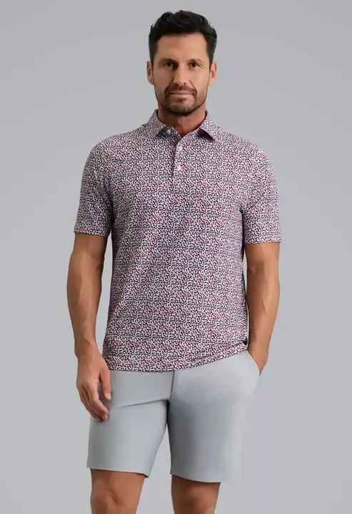 IBKul Mirabel Short Sleeve Polo Platinum Rose Black