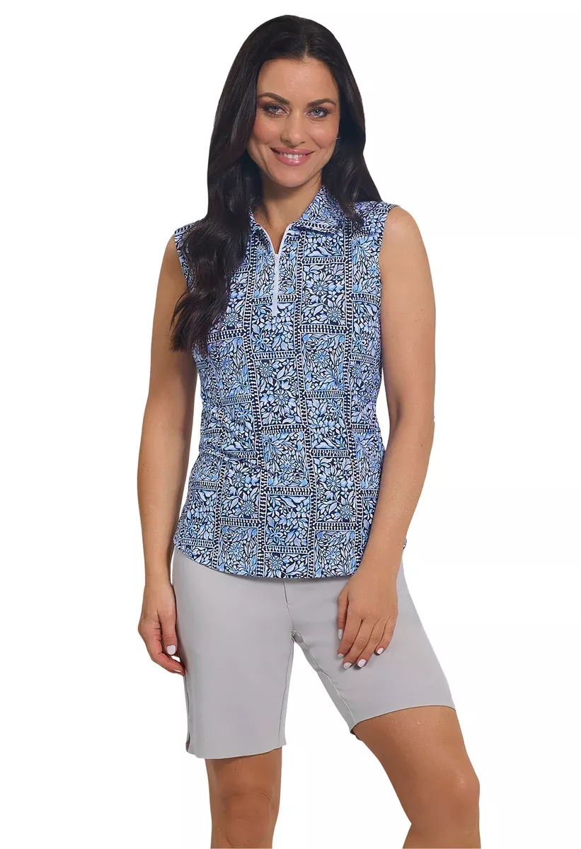 IBKUL- Sleeveless Josie Navy/Peri Polo (Style#: 14113)