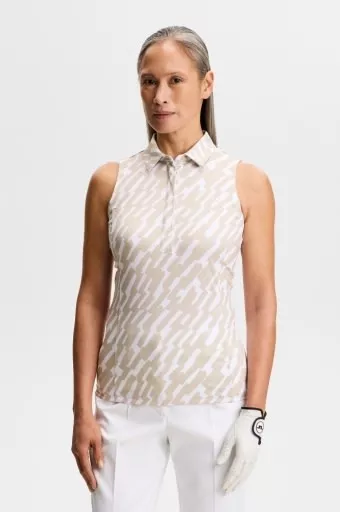 J Lindeberg Dena Print Sleeveless Polo