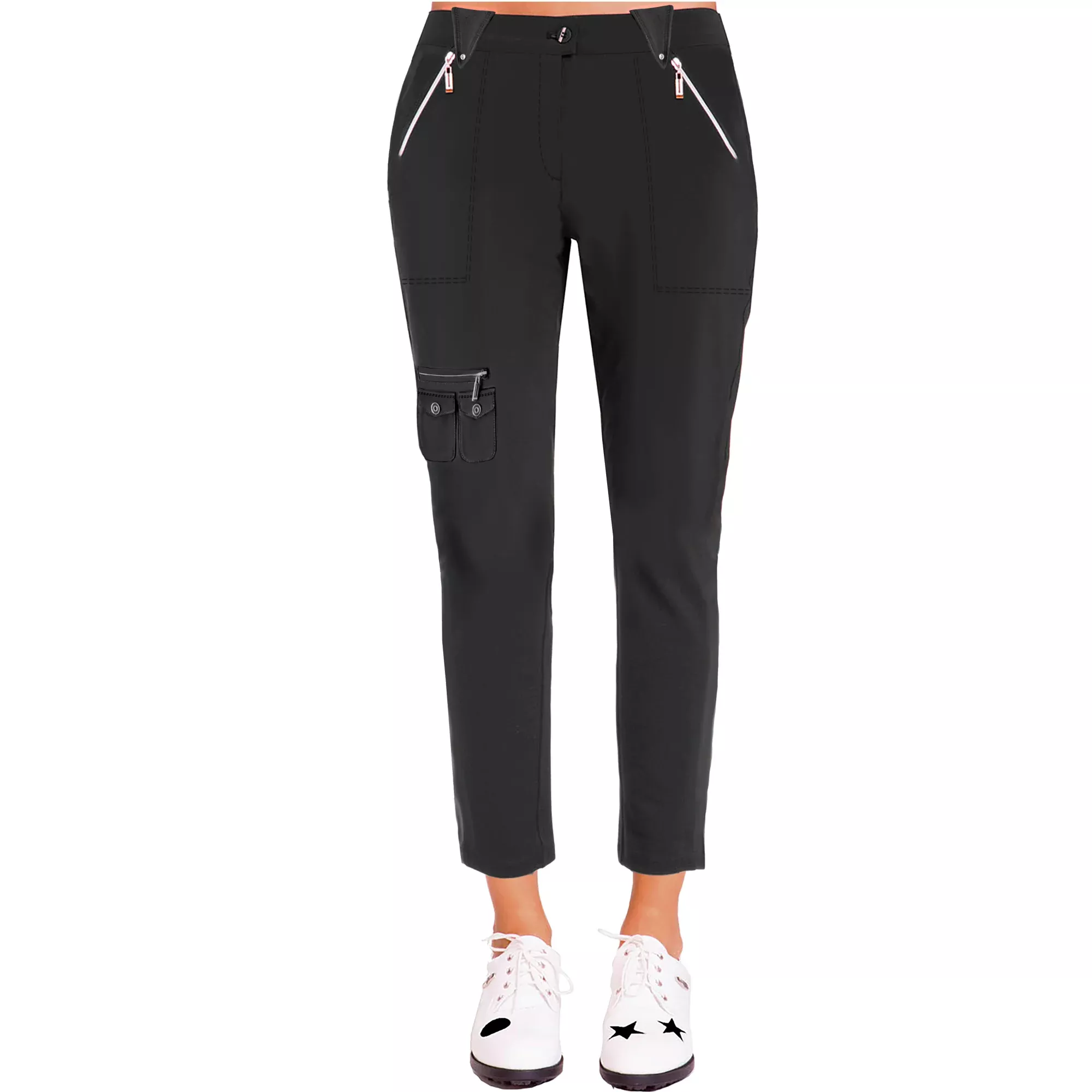 Jamie Sadock Basic Women’s Elegante Lightweight Ankle Pants – Black