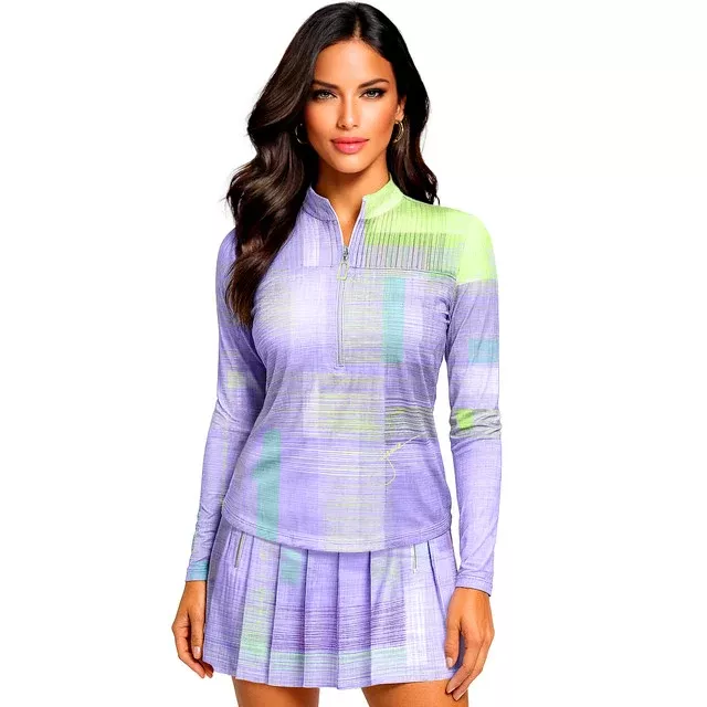 Jamie Sadock Lilac Basic Sunsense Long Sleeve Ultralight Sun Shirt-Lilac Print