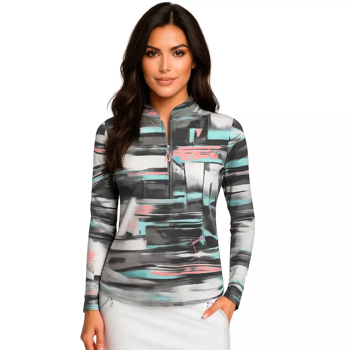 Jamie Sadock- Long Sleeve Sunsense Oyster Spectrum Top (Style#: 52138)