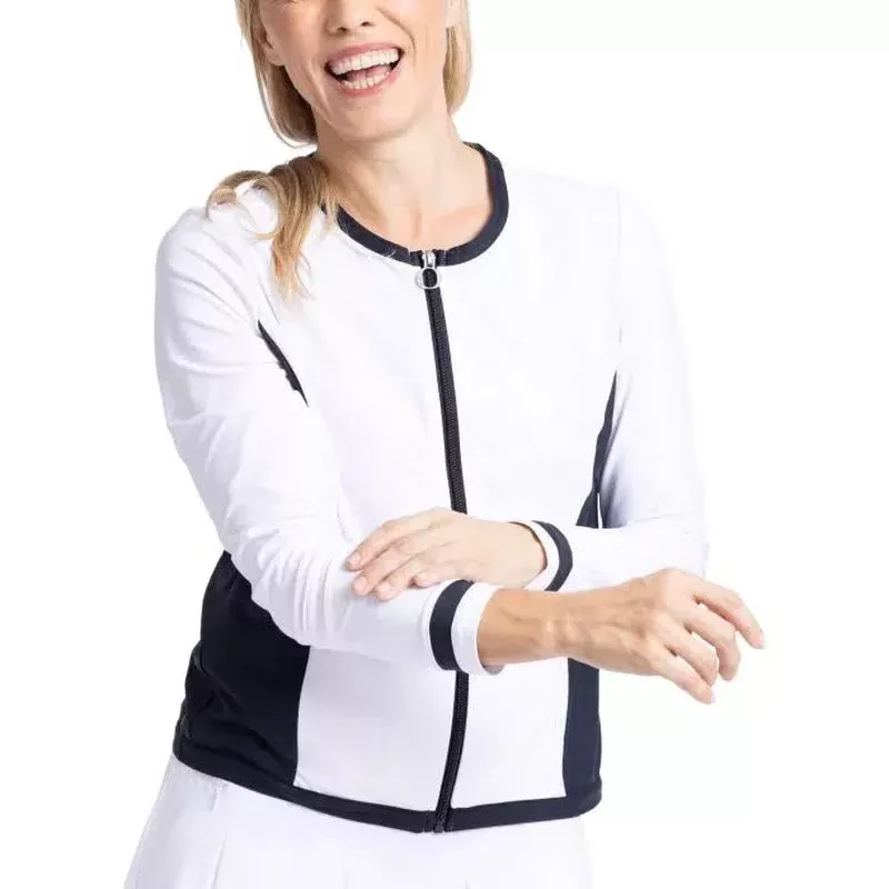 Kinona Tipped and Trim Cardi - White/Black