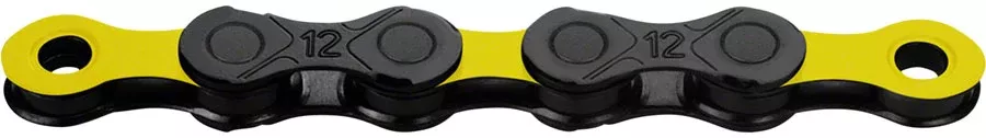 KMC DLC 12 Chain – 12-Speed 126 Links Black/Yellow
