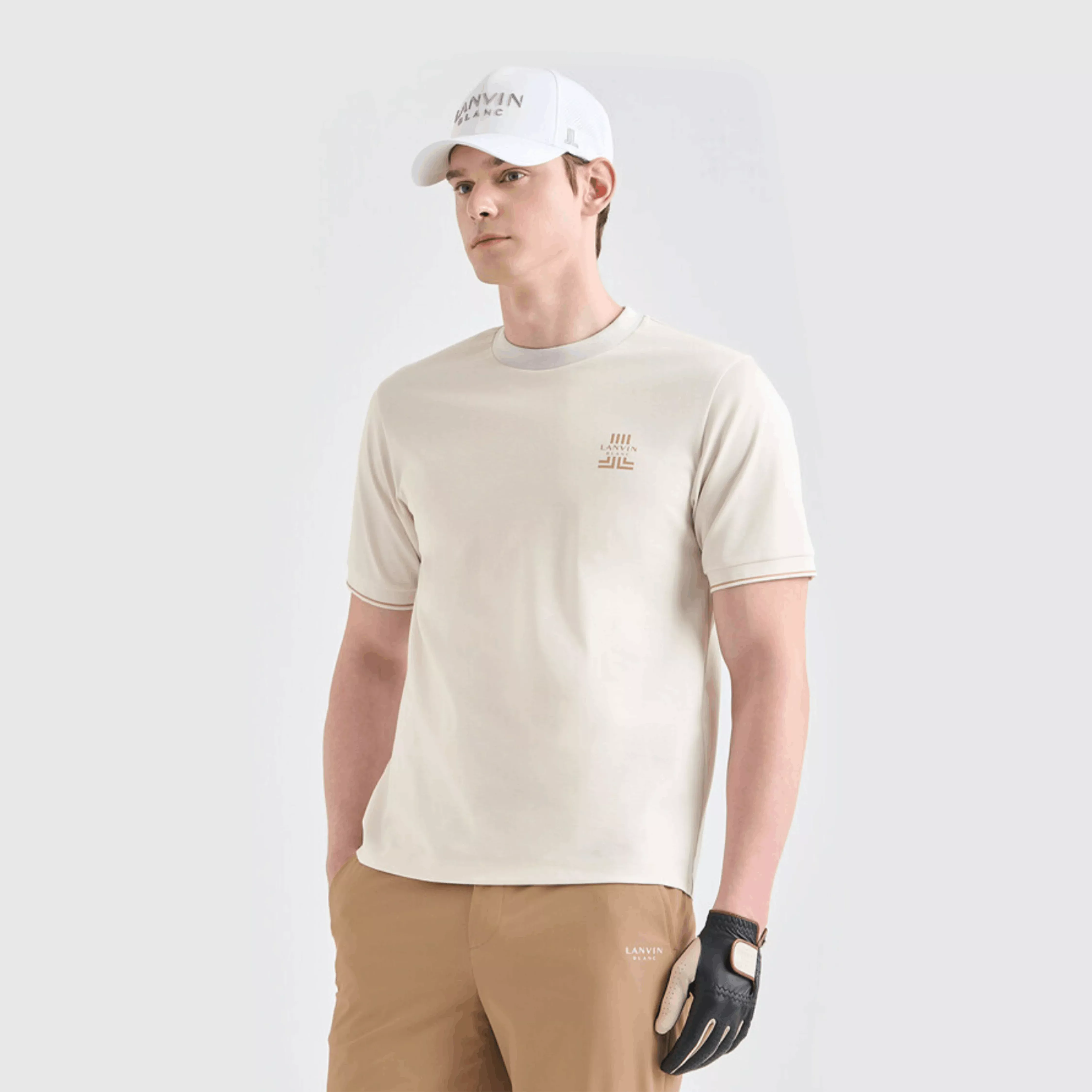 Lanvin BlancMen's Contrast Trim Top - Ivory