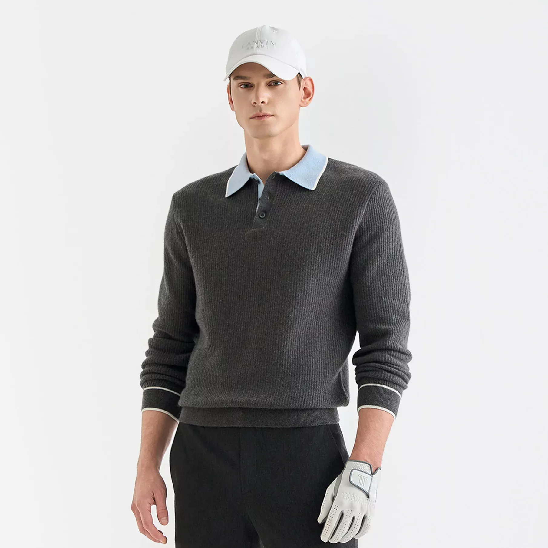 Lanvin BlancMen’s Sweater- Dark Grey