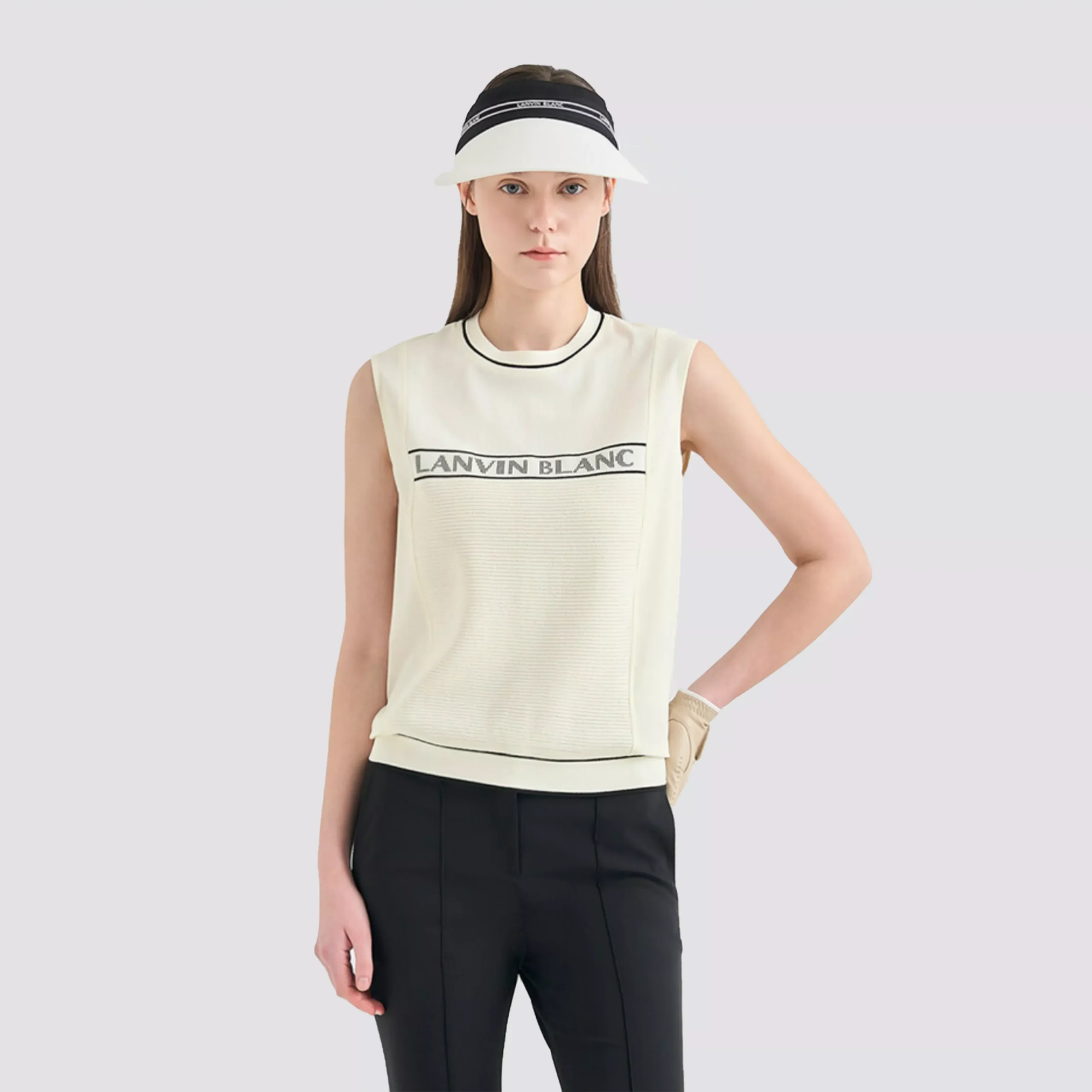 Lanvin BlancWomen’s Texture-Block Knit Top – Ivory