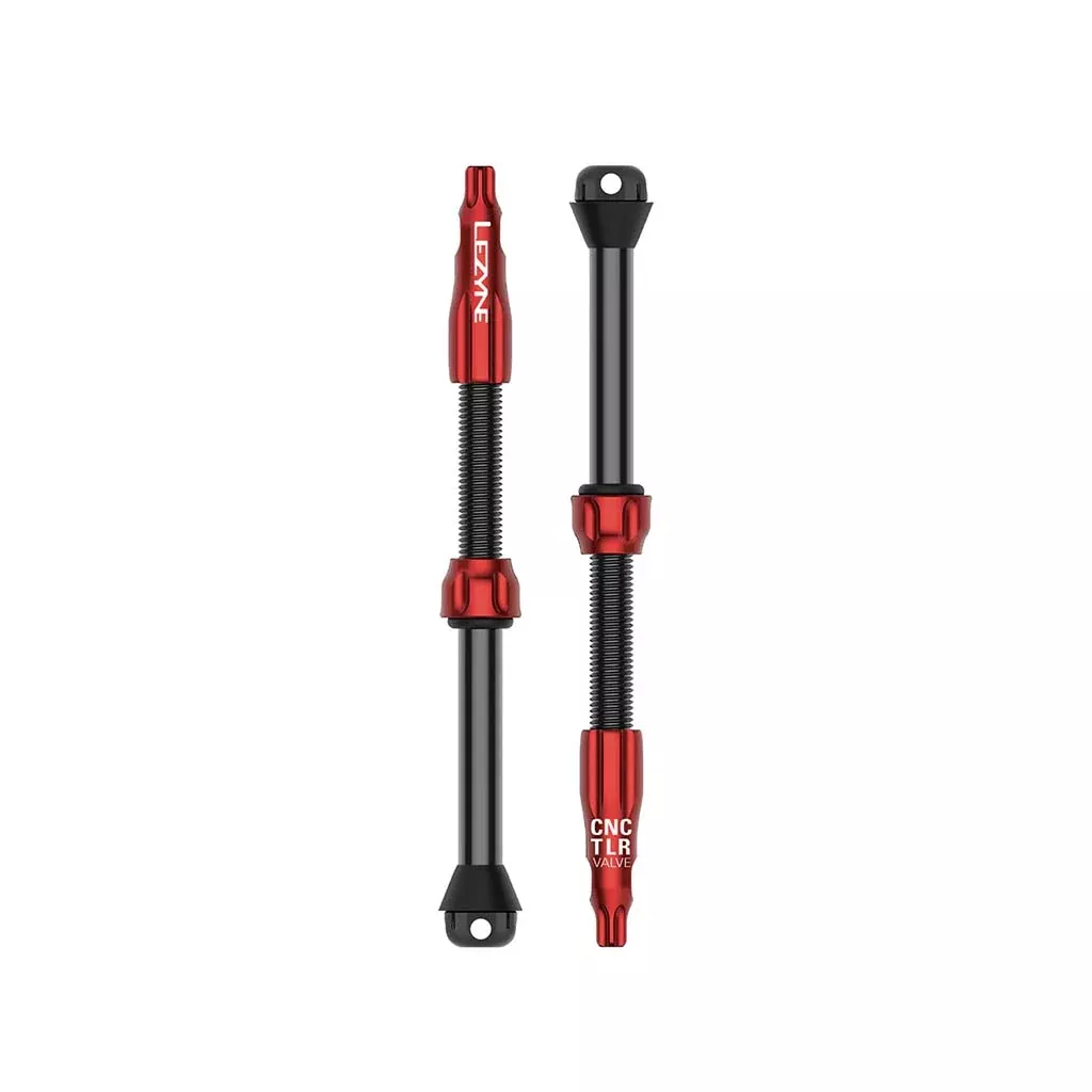 Lezyne CNC TLR Tubeless Valve Pro 80mm Red Pair