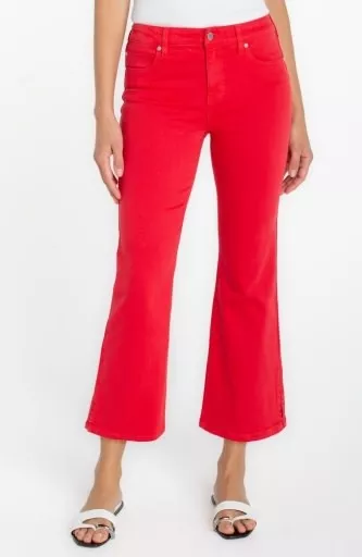 Liverpool Hannah Cropped FLare with Slit Hem