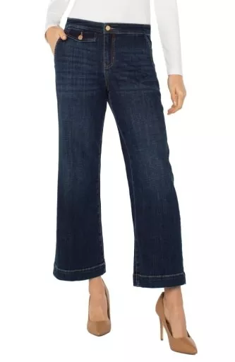 Liverpool Stride Wide Leg with Trouser Details 27" ins