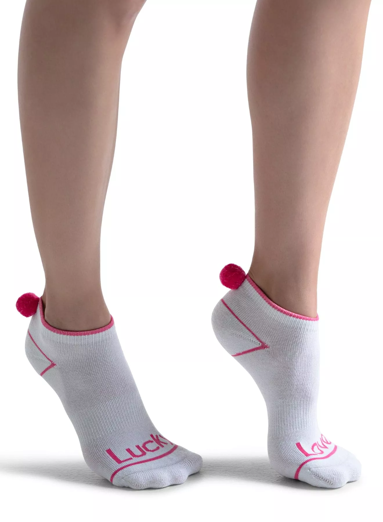 Lucky in Love Pom Pom Socks-3 pack-Pink, Yellow, Turquoise