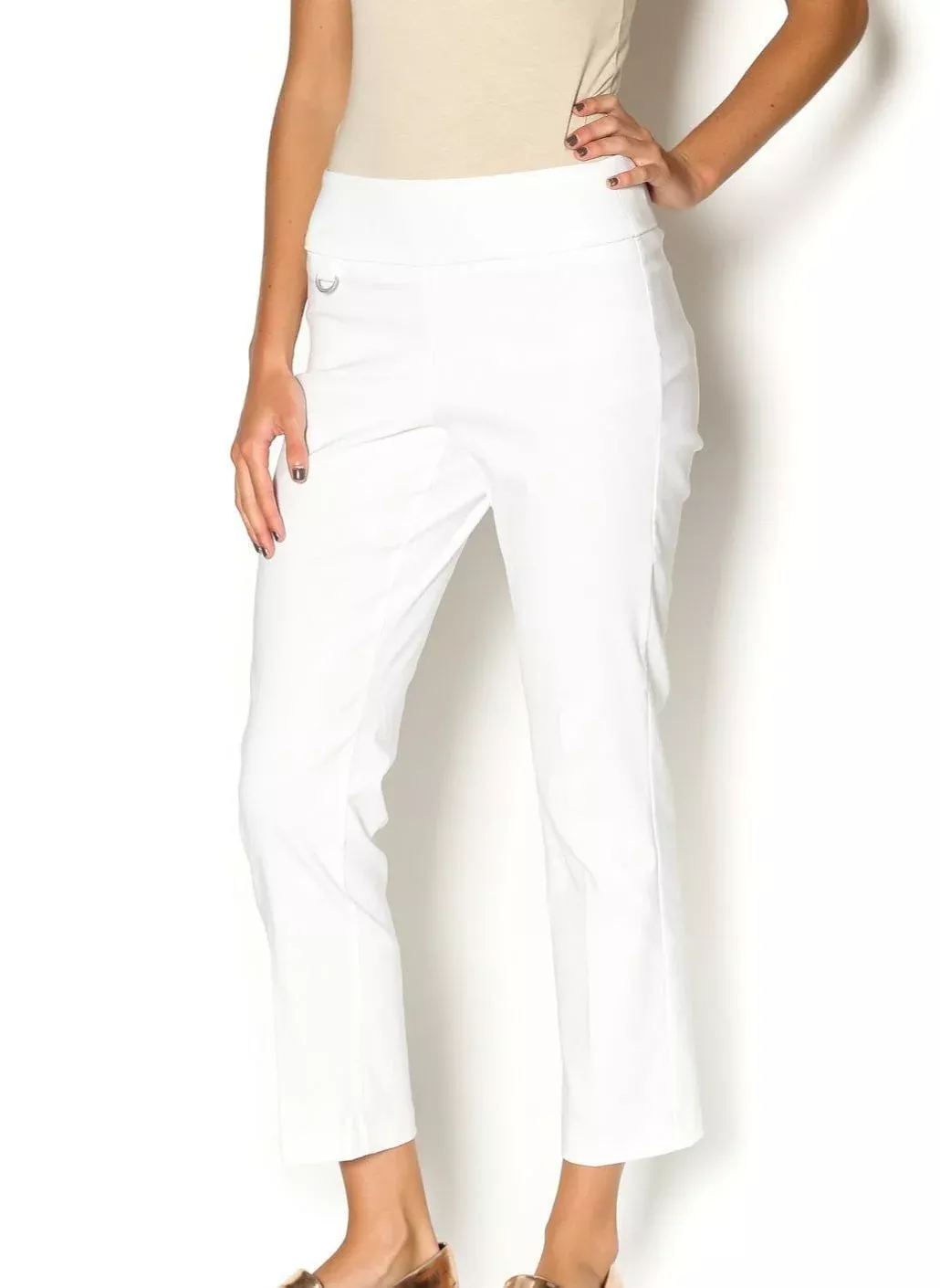 Lulu-B Women’s Capri Pull-On Style-Black, White, Navy, Stone