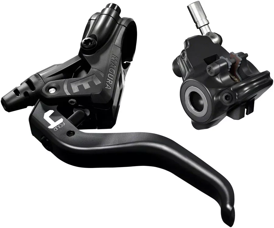 Magura MT4 Disc Brake and Lever – Front or Rear Hydraulic Flat Mount Black