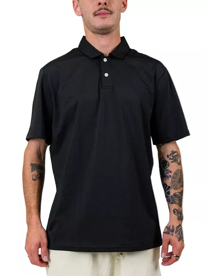 Malbon Evergreen Performance Pique Polo – Black