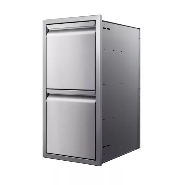 Memphis 15" Stainless Steel Two Drawer Stack