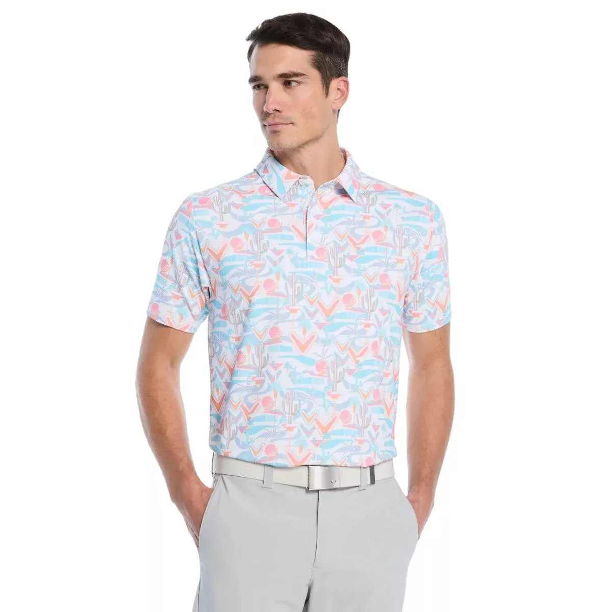 Mens Resort Conversational Print Golf Polo