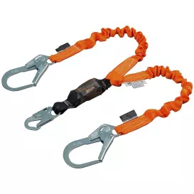 Miller T6122-Z7 Titan II Double Leg Pack-Type Shock-Absorbing Web Lanyard with Locking Snap Hooks