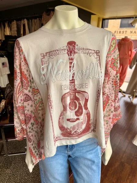 Nashville Graphic Flutter Sleeve Tee