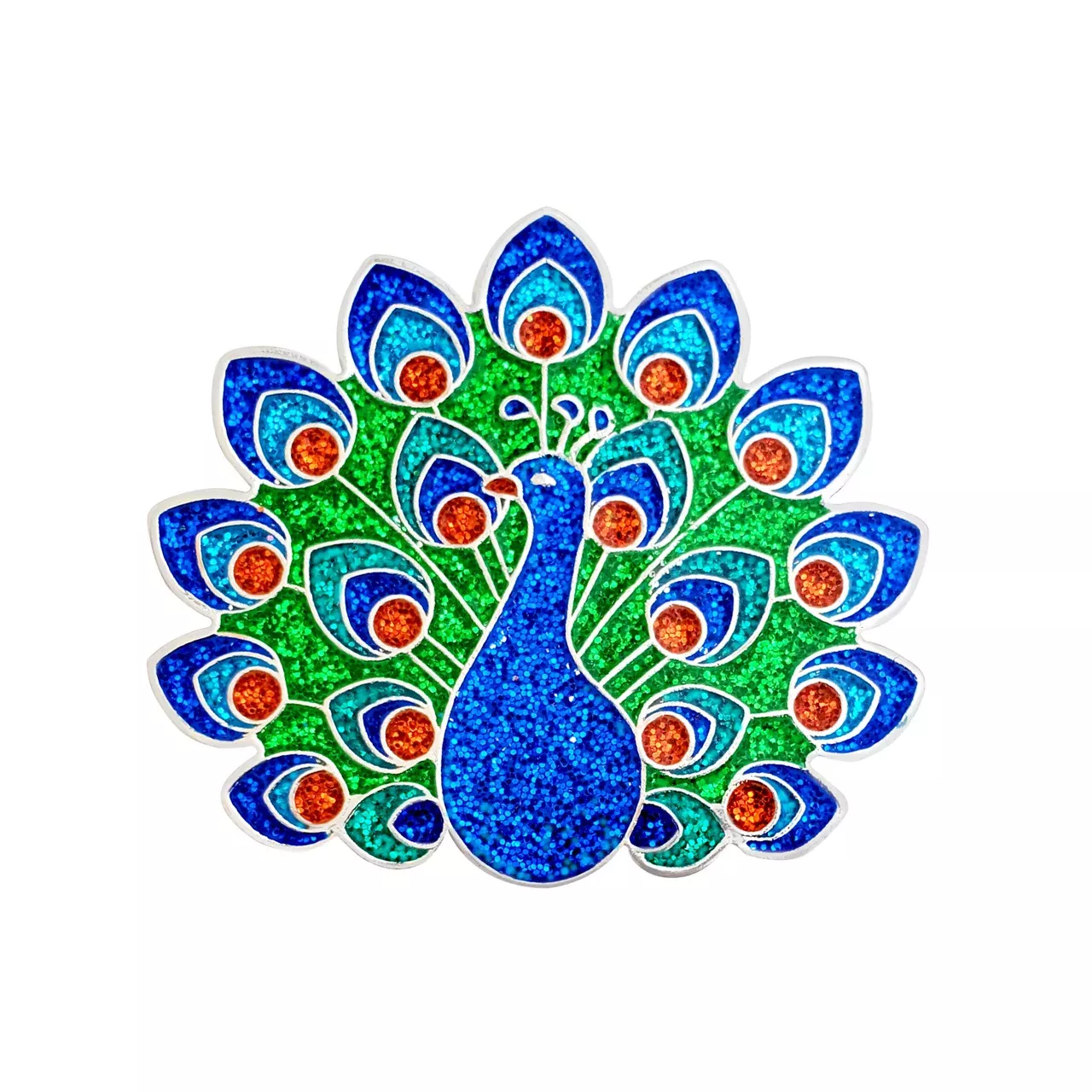 Navika-Peacock Sparkly Ballmarker and clip set