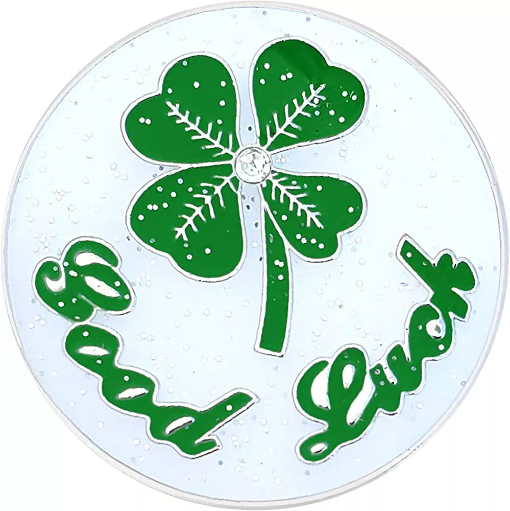 Navika Sparkly Ballmarker and Clip Set-Good Luck