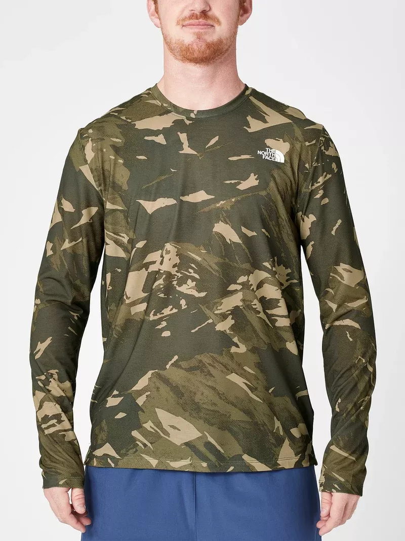 THE NORTH FACE MENS PRINT WANDER LONG SLEEVE SHIRT