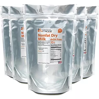 Numanna 6 Pack of Hormone-Free USDA Non-Fat Milk Powder 40 Serving Pouch