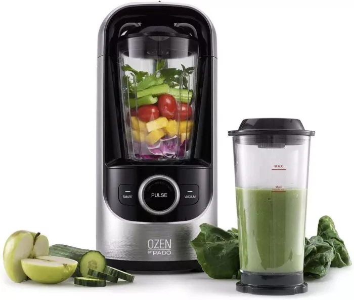 Pado Ozen 500 Vacuum Blender, Countertop Kitchen Blender for Nutrient Dense Smoothie Blends That Don’t Separate, Plus Extra Vacuum Storage Container-Silver