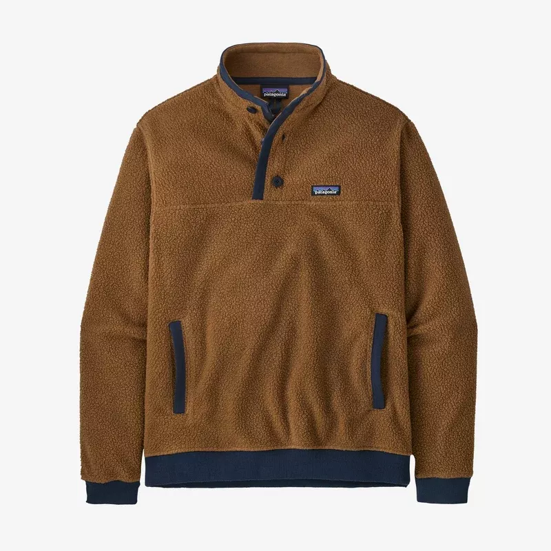 PATAGONIA MENS SHEARLING FLEECE BUTTON PULLOVER