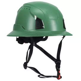PIP 280-HP1491RV-FB Traverse ANSI Type II Full Brim Vented Safety Helmet – Dark Green