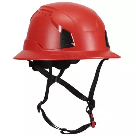 PIP 280-HP1491RV-FB Traverse ANSI Type II Full Brim Vented Safety Helmet – Red