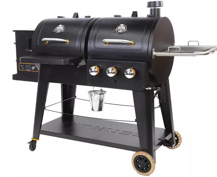 PIT BOSS PB1230SP Wood Pellet and Gas Combo Grill, Black