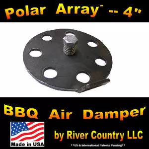 “Polar Array 4″–4” BBQ Grill, Smoker or Pit Air Venting Damper Kit