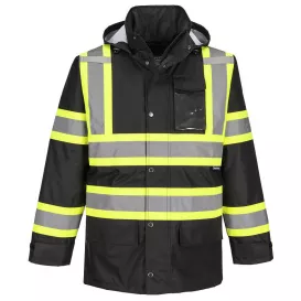 Portwest CB460 Iona X Back Contrast Winter Traffic Jacket - Black