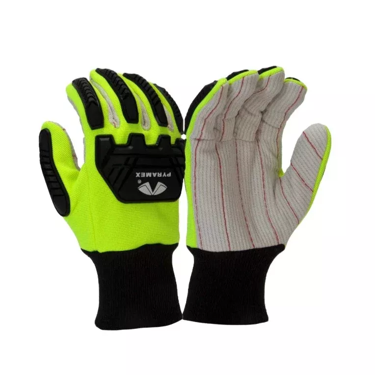 Pyramex Hi-Vis Cut Resistant ANSI Cut Level A2 Safety Gloves - GL808