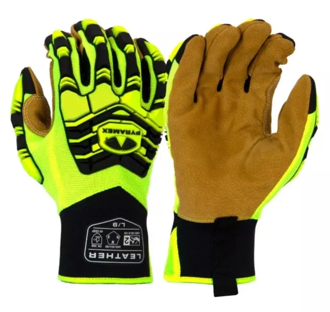 Pyramex Hi-Vis Tear And Punture Resistant Impact Safety Gloves - GL805HT