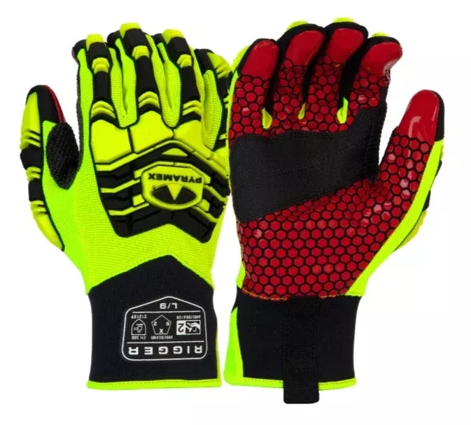 Pyramex Hi-Vis – Tear Resistant Impact Level 2 Safety Cut Gloves – GL807HT