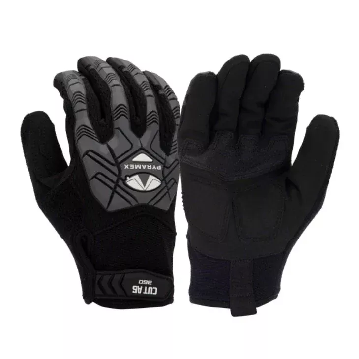 Pyramex Impact Resistant ANSI Cut Level A6 Utility Grip Safety Gloves - GL204CHT