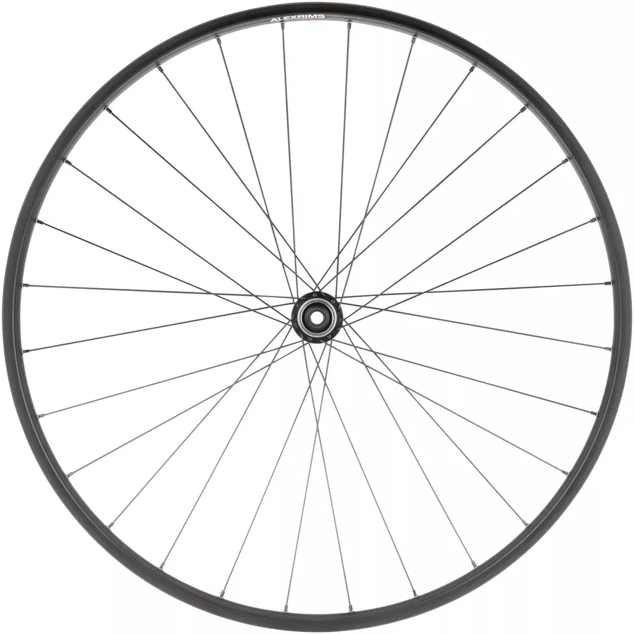 Quality Wheels Value Double Wall Series Disc Front Wheel – 700 12 x 100mm Center-Lock BLK 28H