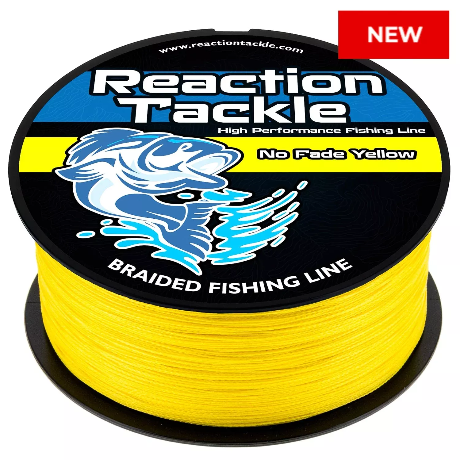 Reaction Tackle Braided Fishing Line – NO FADE Yellow – NEW