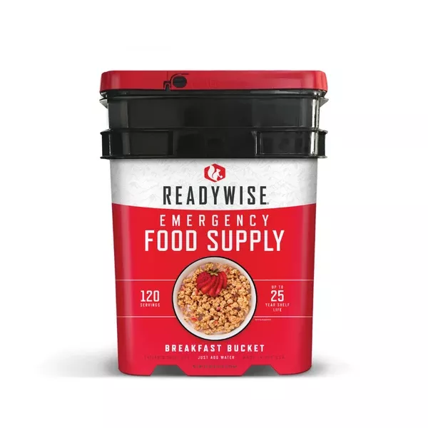 ReadyWise Emergency Food Supply – Breakfast Only Grab and Go Bucket (120 Servings)
