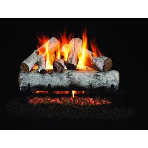 Real Fyre 18″ White Birch Gas Log Set, G4 Burner